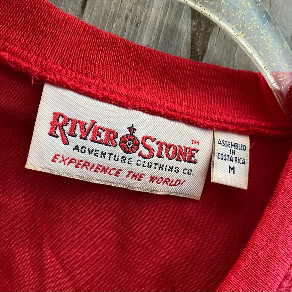 80s/90s vintage Stranger Things red zipper jacket windbreaker coat lightweight M - Picture 6 of 6
